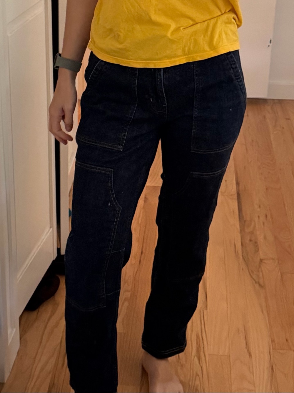 Pilcro Dark Blue Straight Leg Jeans